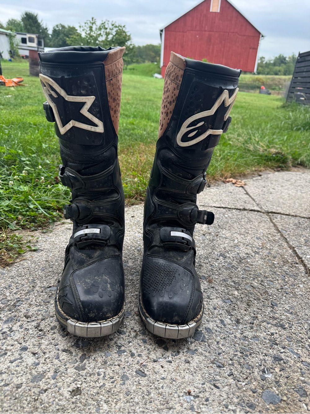 Alpinestars Black and Brown Off-Road Motocross Boots size 13